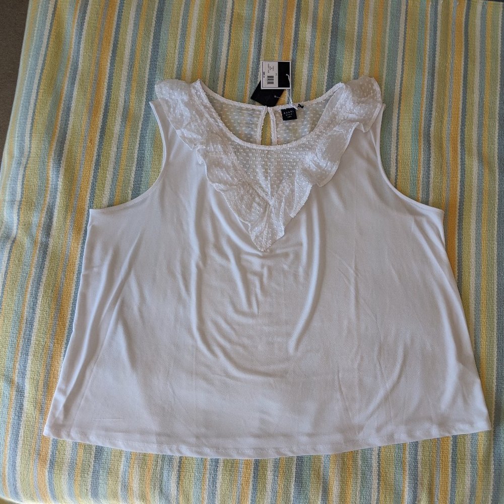 ***New Kaari Blue Curvy White Desert Oasis Tank 3X***